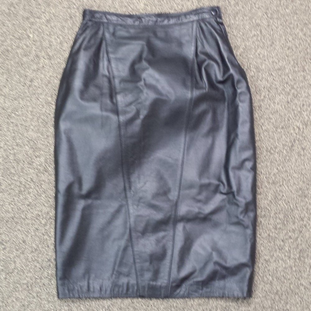 Vintage Leather Pencil Skirt